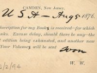 Link to a larger image of a postcard from Walt Whitman