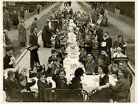 Group photo of Ford Road Coronation street party 1953