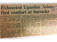 Exhausted Ugandan Asians find comfort at Barracks', 'Surrey Mirror' 20 Oct 1972