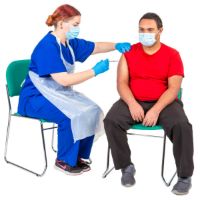 Nurse gives man vaccine