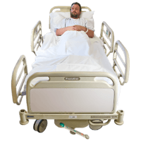 Man resting in hospital bed