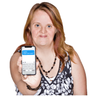 Phone with message saying “Hello, How are you?”