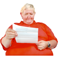 Woman reading a letter