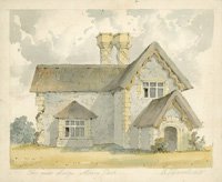 Watercolour of the new lodge, Albury Park, by E Hassell, 1830 (SHC ref 8261/7/7/1)