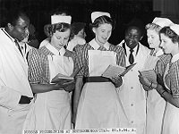 Doctors and nurses at the prize-giving day, Netherne Hospital, Coulsdon, May 1954 (SHC ref PH/45/33)