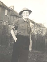 Photograph of Miss Winifred E Hutchings of Kingston in Civil Defence uniform, c.1939-1940