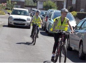 Two children on bikes