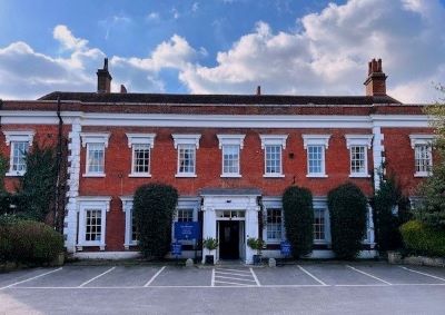 Front facade of The Mansion Leatherhead