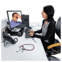 Doctor in video call