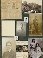 Hoole family scrapbook page with photos & obits of Ronald & Leonard Hoole 10225/1
