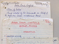 WRVS papers relating to Ugandan Asian refugees at Hobbs Barracks, Lingfield, Oct 1972 