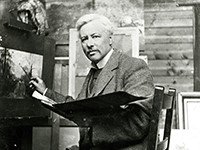 Edward Wilkins Waite in his studio, circa 1914 