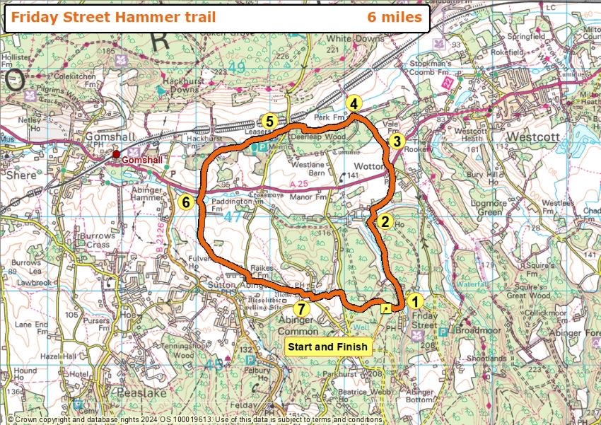 Details of the Friday Street route are described on this page. Select map to open a larger version that can be saved or printed.