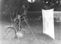 Mr T H L Grosvenor's moth-catching apparatus set up, Redhill (SHC ref 7828/2/122/154)