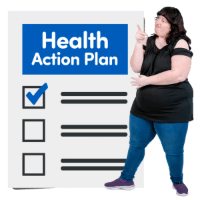 Woman pointing at checklist