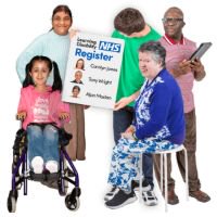 Diverse group showing NHS register