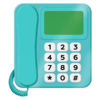 A picture of a landline phone