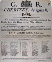 Chertsey and Thorpe Volunteers - Meeting to form the Volunteers, 1803 (SHC ref 6516/vol 1 page 41)