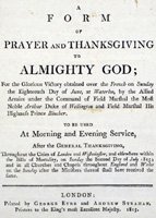 Front cover of thanksgiving service programme