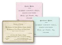 examples of the original invitations used for the official opening of the building on 13 November 1893