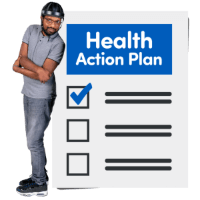 Man leaning on checklist