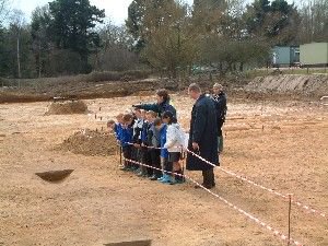 Pupils visit the exacvations at St. Ann's Heath Primary School (2007)
