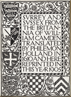 Surrey and Sussex from the Britannia of William Camden printed by William Bernard Adeney and John Madden of the Reigate Press