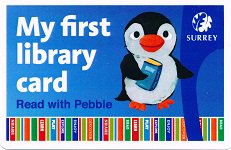 Pebbles library card