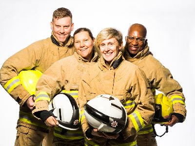 Surrey firefighters in fire kit