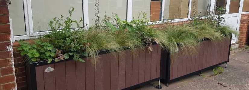 SuDS planters at Merstham school