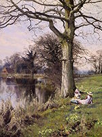 In Primrose Time: Paddington Mill Pond, Abinger Hammer, 1892