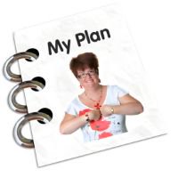 Woman holding “My Plan” folder