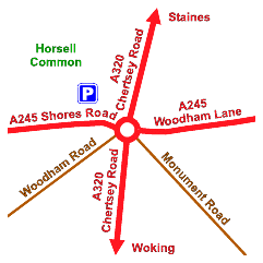 Horsell Common map