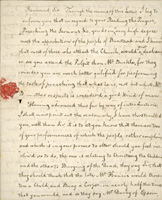 one page of the letter to Reverend Mr Broderick 