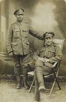 Pte Harold Brown, in the uniform of the Queen's Royal West Surrey Regiment, with a colleague, nd [c.1915] (Courtesy of the Imperial War Museum; IWM ref MISC 2816-5579-5)