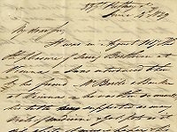 First part of the letter from Thomas Broadwood to Vincent Novello, 1829