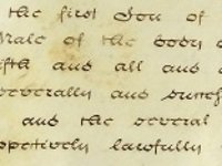 Page of marriage settlement, stipulating future inheritance of the eldest son and his heirs, or 'on failure of such issue' (death or childlessness), of younger sons and their heirs