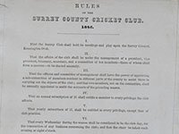 Surrey County Cricket club rules, 1846 SHC ref 2042/1/1