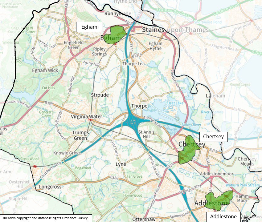 Phase 1 Core Walking Zones in Runnymede