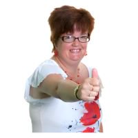 Smiling woman with thumbs up