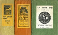 Front covers of The Golden Bowl, numbers 5-7, July 1930 to Winter 1931/2