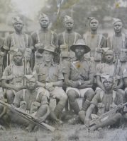 H L Amor of the 1st Battalion, the East Surrey Regiment, with the 7th Battalion Gold Coast Regiment, Royal West African Frontier Force, circa 1930s (ESR/2/13/17/)