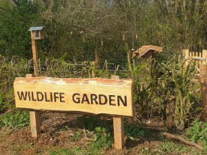 Signpost for wildlife garden