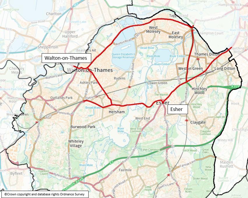 Elmbridge Phase 1 cycling route