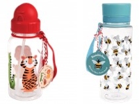 Examples of waterbottle designs, tiger and bee themes