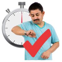 Man checking time with tick