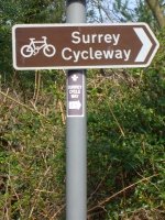 Sign for Surrey's Cycleway