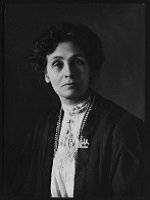 *Emmeline Pankhurst, circa 1910, half-plate film negative copied by Bassano Ltd, copied 9 June 1965 (courtesy of National Portrait Gallery under licence)