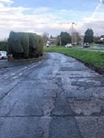 A before photo of concrete milling old road. 