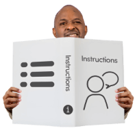 Man reading instructions